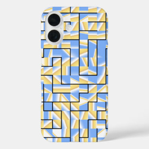 Blue and Yellow Maze iPhone 16 Case