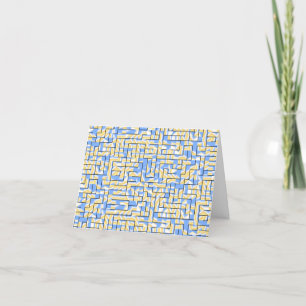 Blue and Yellow Maze Note Card