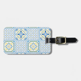 Blue and Yellow Mediterranean Italian Tile Luggage Tag