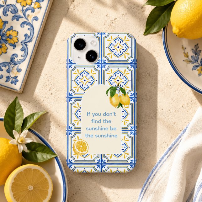 Blue and yellow Mediterranean Pattern iPhone Case (Creator Uploaded)