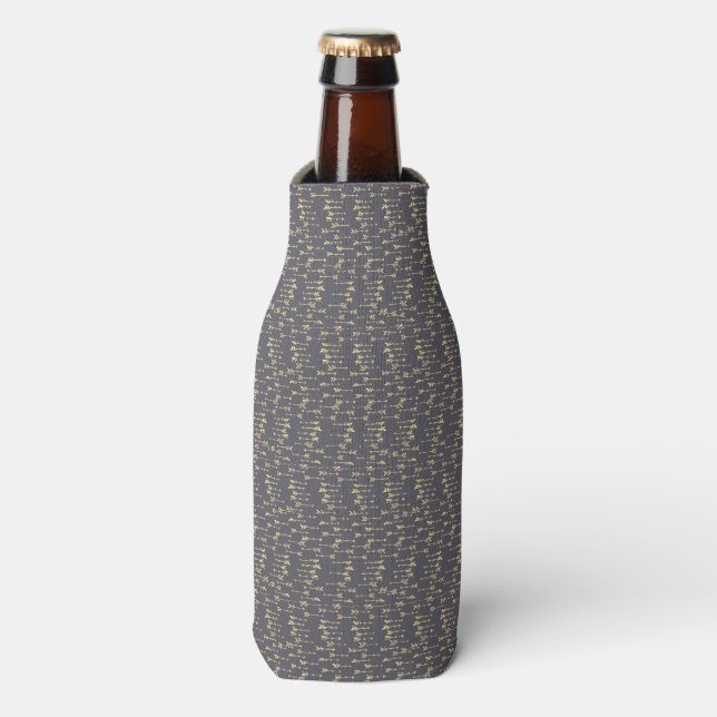 blue and yellow minimalist boho arrow pattern bottle cooler (Bottle Front)