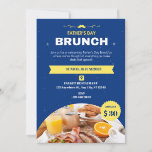 Blue and Yellow Modern Father's Day Invitation