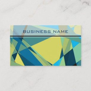 Blue and Yellow Mosaic Geometric Pattern Business Card