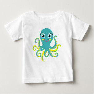 Blue and Yellow Octopus Baby T-Shirt