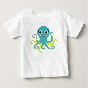 Blue and Yellow Octopus Baby T-Shirt
