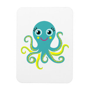 Blue and Yellow Octopus Magnet