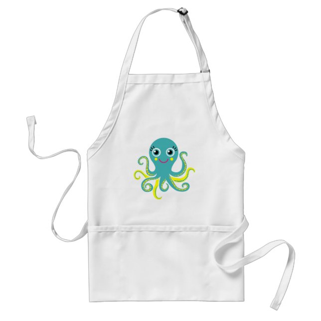 Blue and Yellow Octopus Standard Apron (Front)