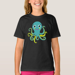 Blue and Yellow Octopus T-Shirt