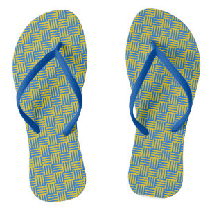 Blue and Yellow Pattern Jandals