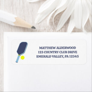 Blue and Yellow Pickleball Paddle Return Address