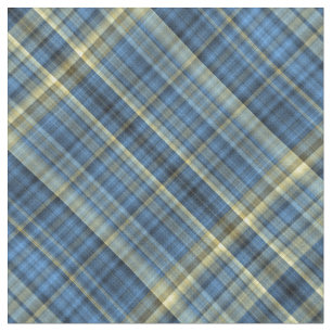 Blue and yellow plaid fabric