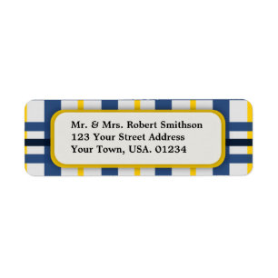 Blue and Yellow Plaid Return Address Labels