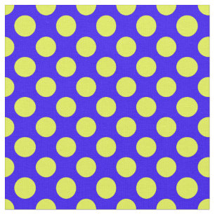 Blue and Yellow Polka Dot Fabric