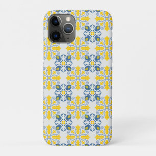 Blue and yellow pretty Portuguese tiles pattern Case-Mate iPhone Case