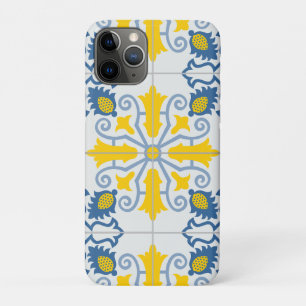 Blue and yellow pretty Portuguese tiles pattern Case-Mate iPhone Case