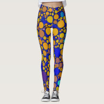 BLUE AND YELLOW PURPLE Birthday Party Leggings