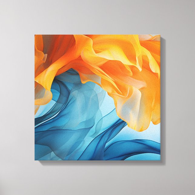 Blue and yellow ribbon canvas print (Front)