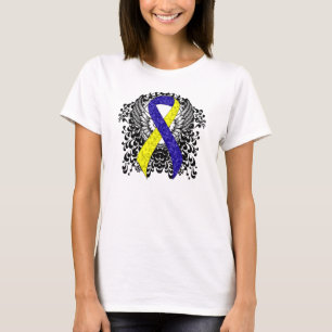 Blue and Yellow Ribbon with Wings T-Shirt
