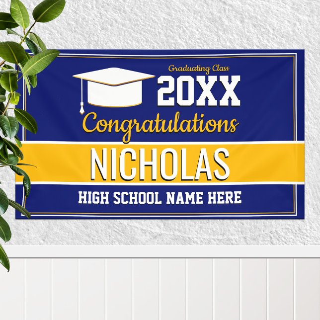 Blue and Yellow School Colours Graduation Banner (Creator Uploaded)