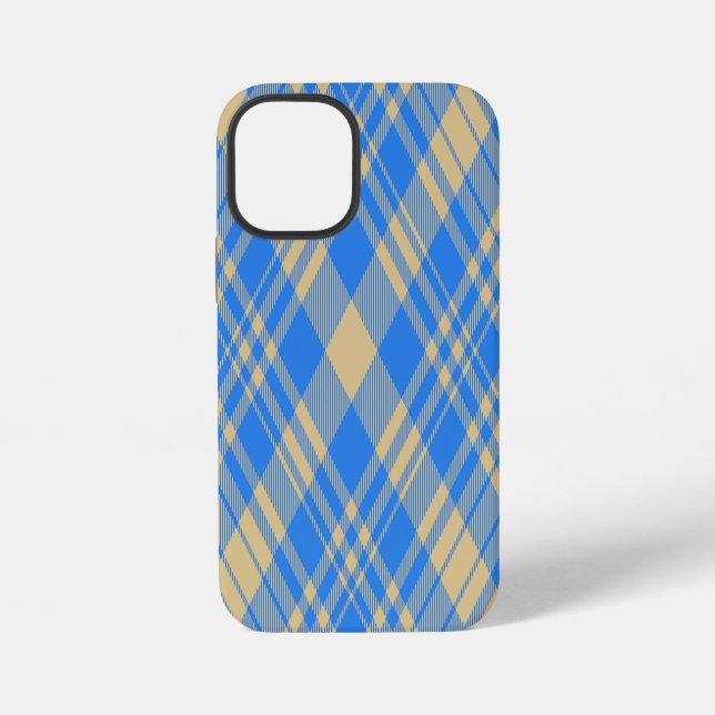 Blue and Yellow Scottish Tartan Plaid iPhone Case (Back)