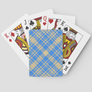 Blue and Yellow Scottish Tartan Plaid Playing Cards