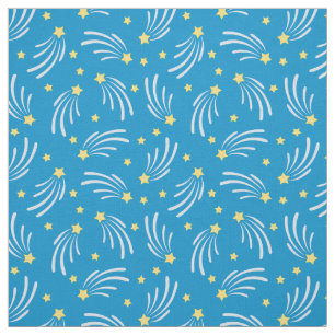 Blue and Yellow Shooting Star Fabric by the Yard