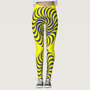 Blue and yellow spiral leggings