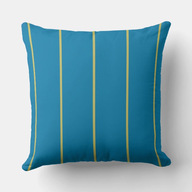 Blue and Yellow Stripes Cushion (Back)