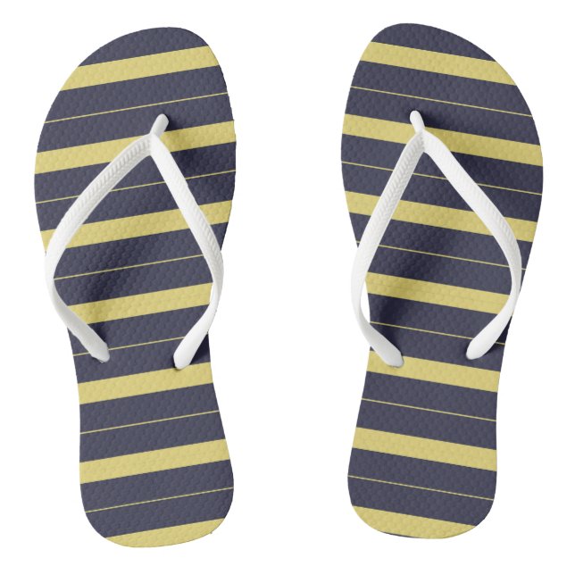 Blue and Yellow Stripes Jandals (Footbed)