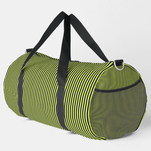 Blue and yellow stripes pattern duffle bag (Right Corner)
