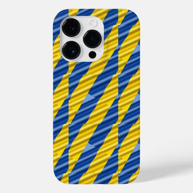 Blue and Yellow stripes Ukraine Inspired elegant Case-Mate iPhone Case (Back)