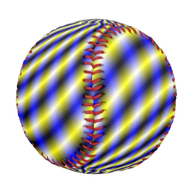 Blue and Yellow Swirl Baseball (Angled)