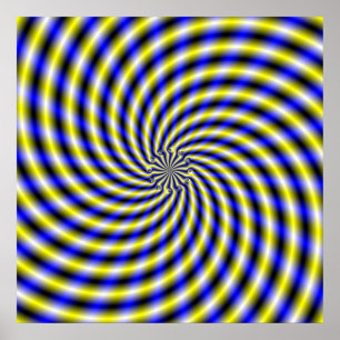 Blue and Yellow Swirl Poster