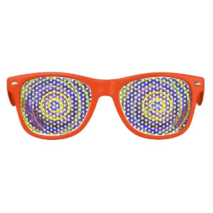 Blue and Yellow Swirls Kids Party Shades