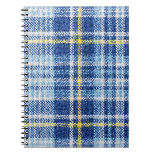 Blue and yellow tartan or plaid background for fas notebook