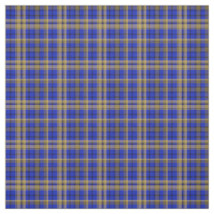 Blue and yellow tartan plaid fabric