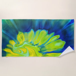 Blue and Yellow Tie Dye Beach Towel