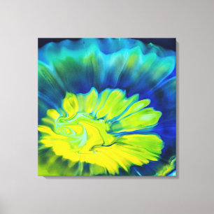 Blue and Yellow Tie Dye Canvas Print