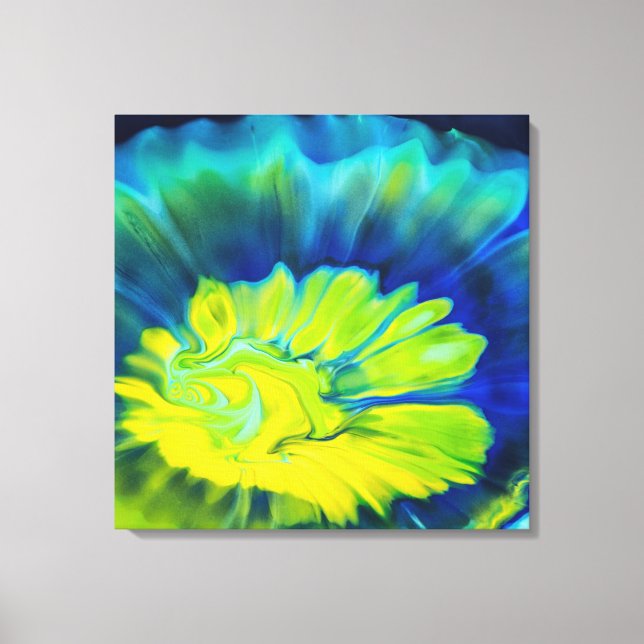 Blue and Yellow Tie Dye Canvas Print (Front)