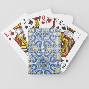 Blue and yellow tile, Portugal Playing Cards