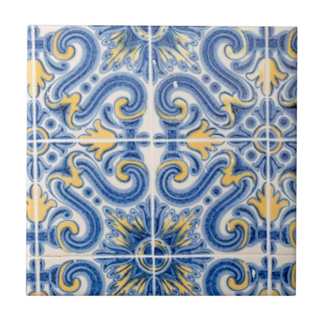 Blue and yellow tile, Portugal Tile (Front)