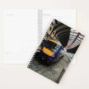 Blue and yellow train planner