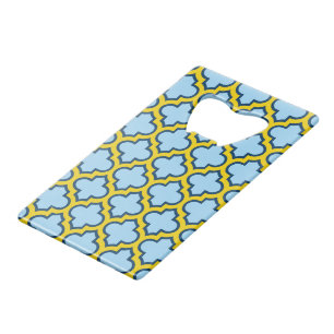 Blue and Yellow Trellis, Lattice, Quatrefoil