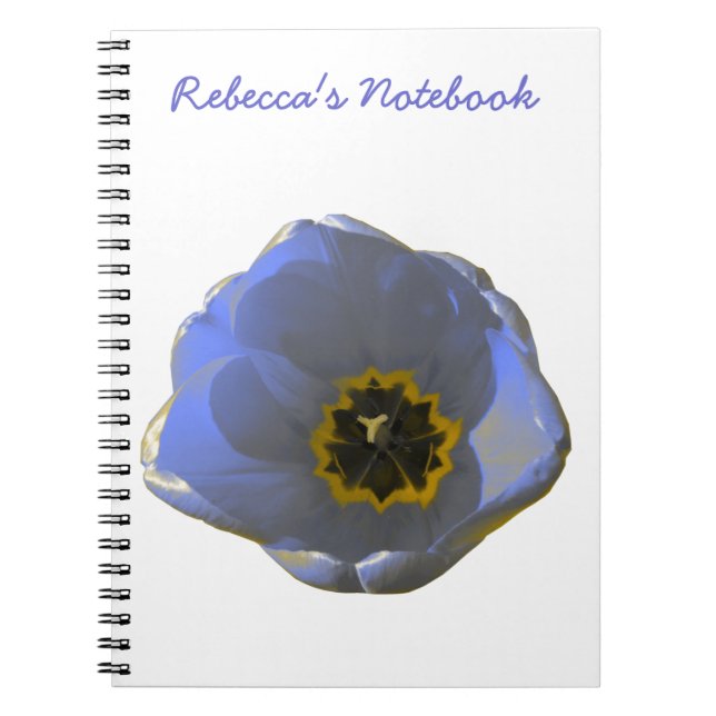 Blue and Yellow Tulip Customisable Notebook (Front)