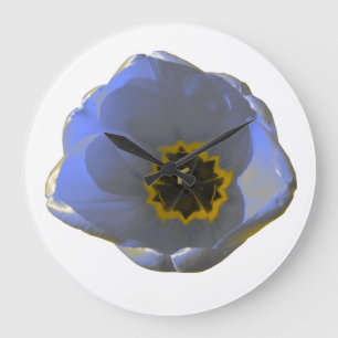 Blue and Yellow Tulip Wall Clock