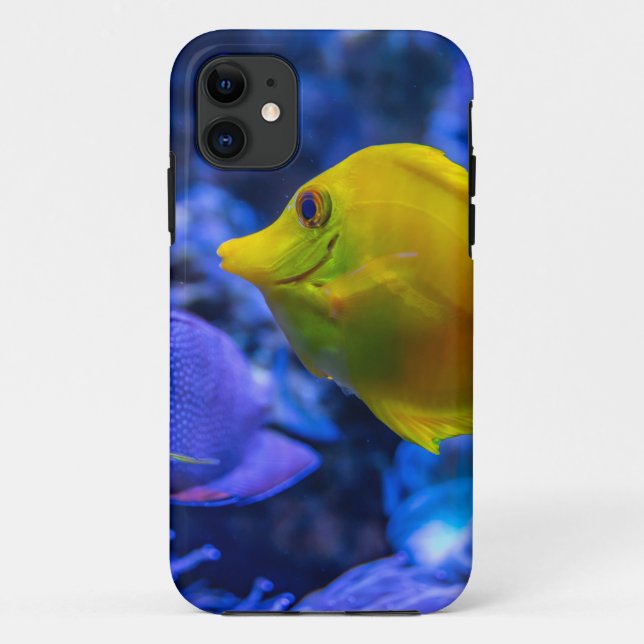 Blue And Yellow Two Beautiful Fishes Case-Mate iPhone Case (Back)