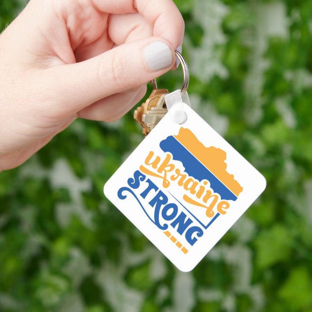 Blue and Yellow Ukraine Flag Key Ring (Hand)