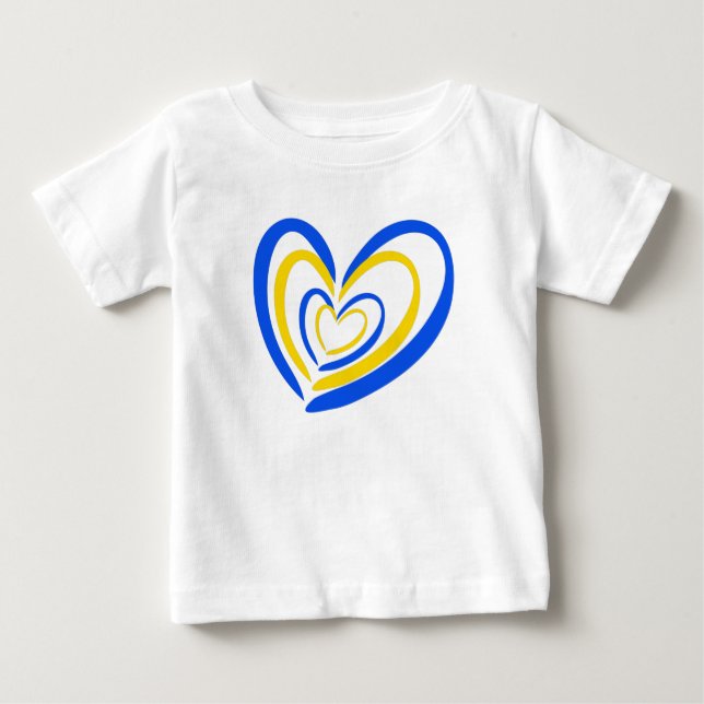 Blue and Yellow Ukraine Inspirations Peace No War Baby T-Shirt (Front)
