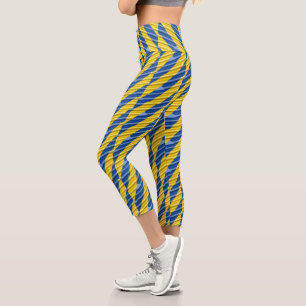 Blue and Yellow Ukraine inspirations peace no war Capri Leggings