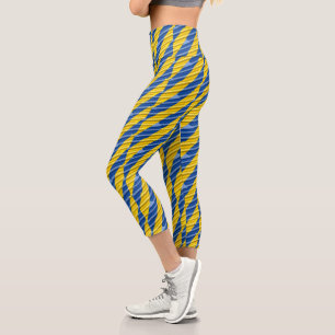 Blue and Yellow Ukraine inspirations peace no war Capri Leggings